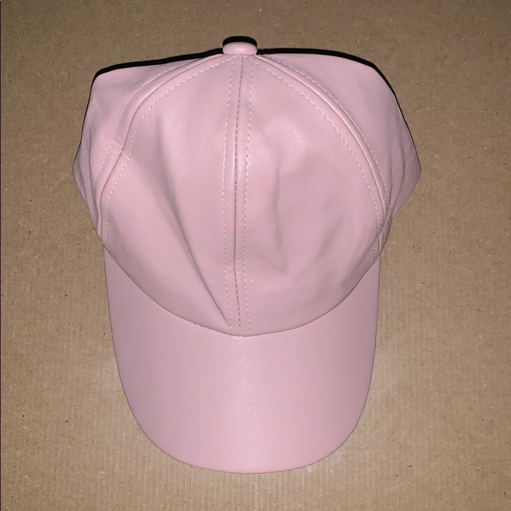 Pink Leather Hat